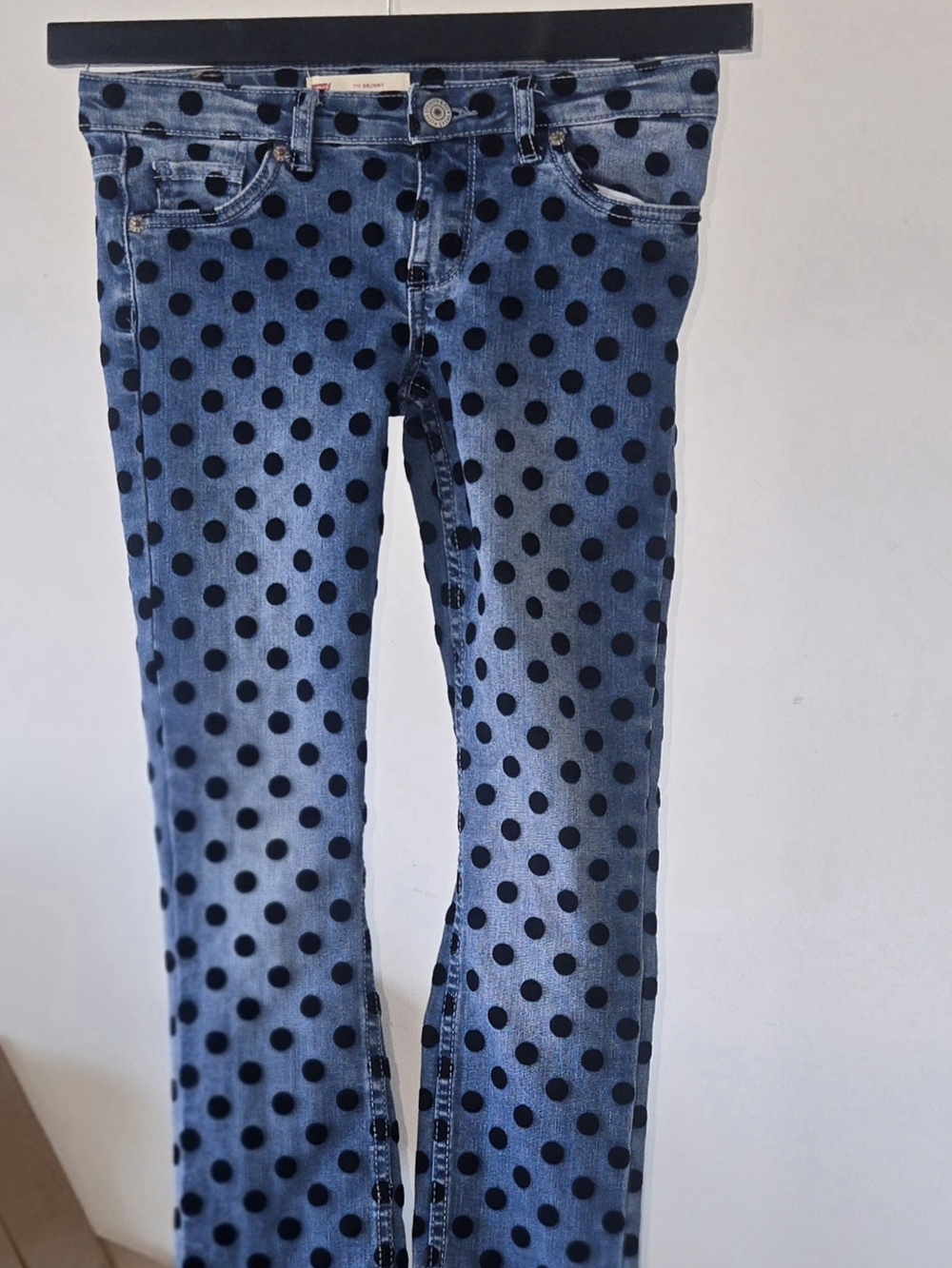 Levi's Blue Denim Jeans with Black Polka Dots
